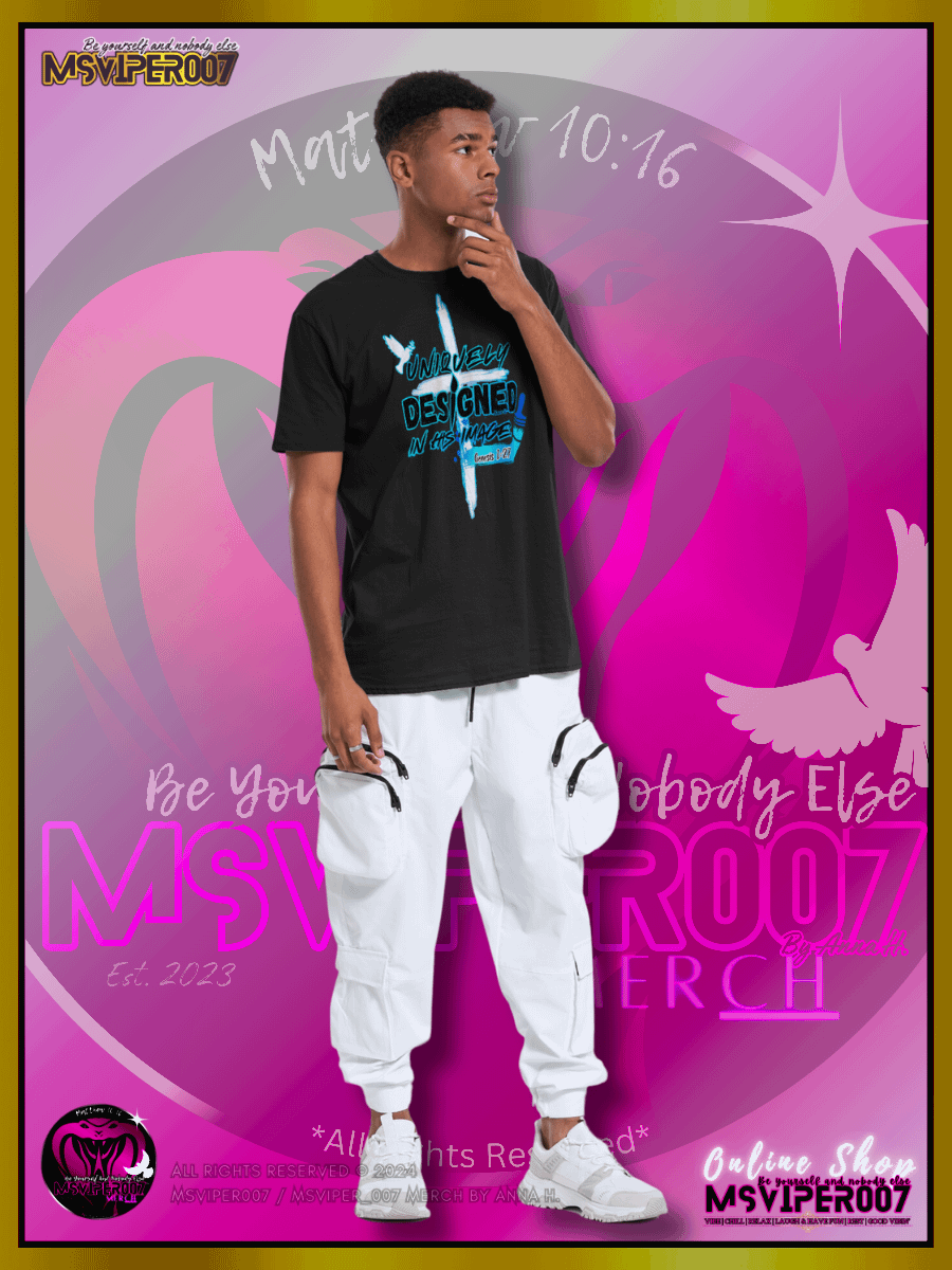 T-Shirts - MsViper007's "Uniquely Designed In His Image" [blue] - T-Shirt By Anna H. product image (5)