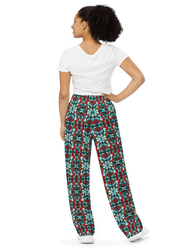 Green Stained Glass - All-Over Print Wide-Leg Pants product image (2)