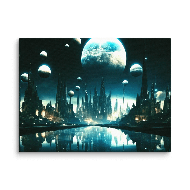 Celestial Reflections: The Midnight Horizon - Print on Canvas product image (2)