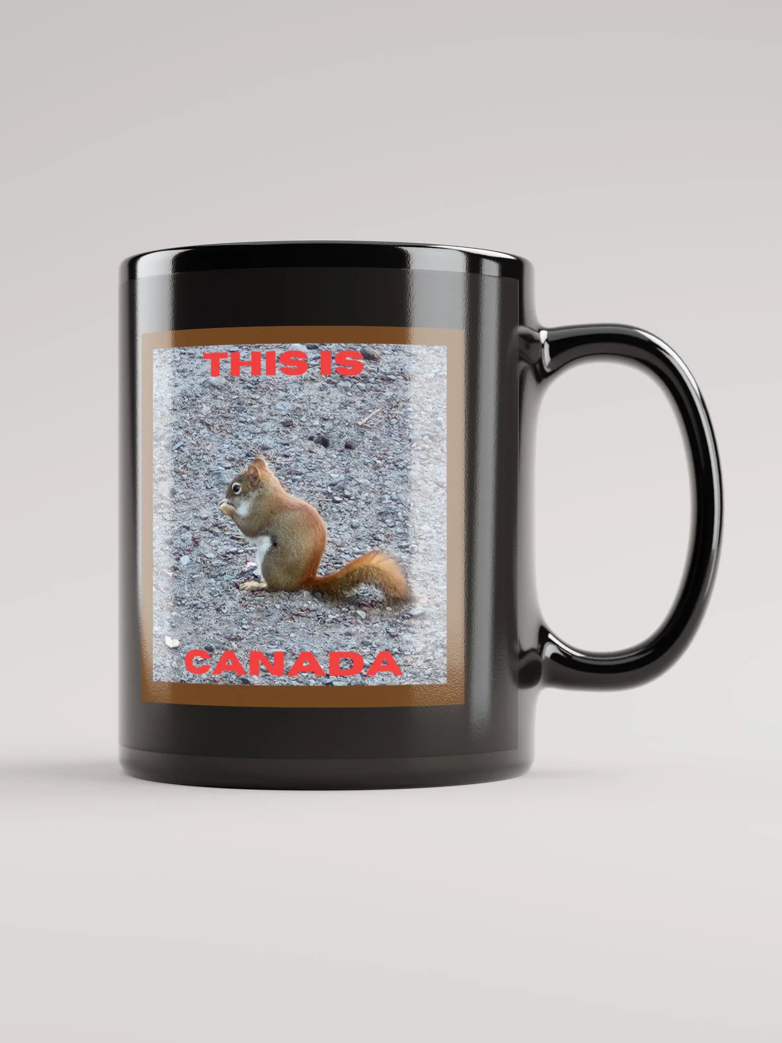 Adorable Red Squirrel Glossy Black Mug product image (1)