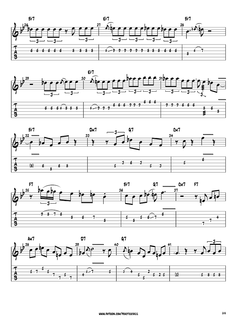 (Transcription PDF) All Night Long - Kenny Burrell Solo Transcription product image (3)