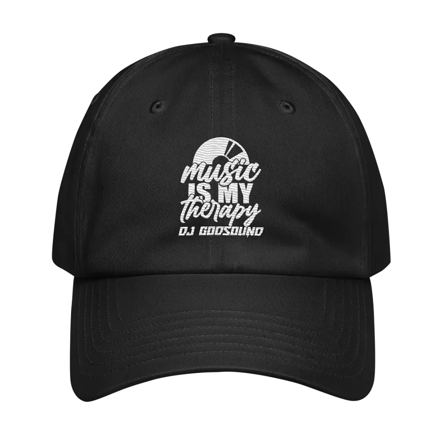 Stylish Under Armour® Dad Hat "Music Is My Therapy" Dad Cap in Black by DJ GodSOUND! product image (1)