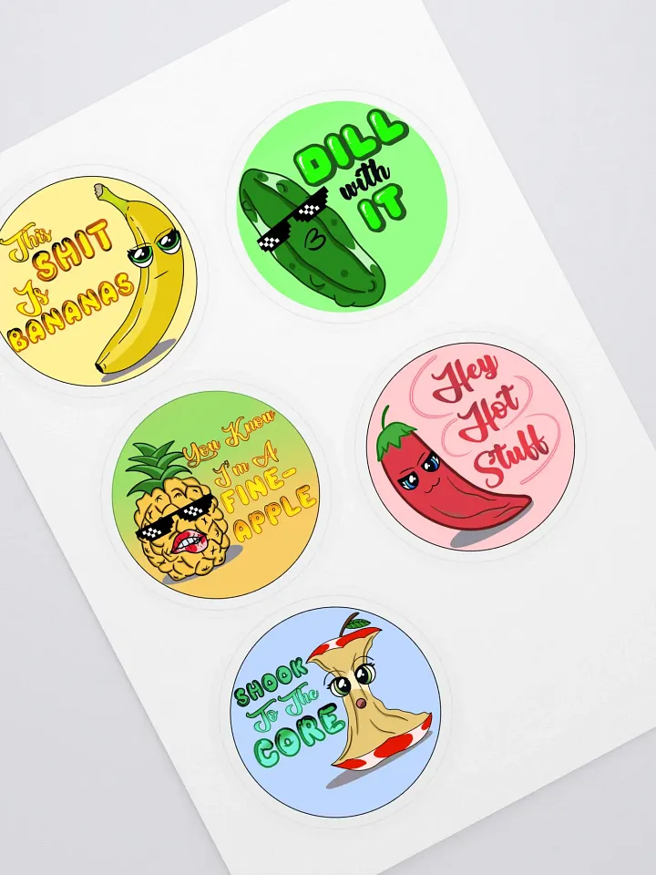 Punny Fruit and Veggie Sticker Sheet product image (1)