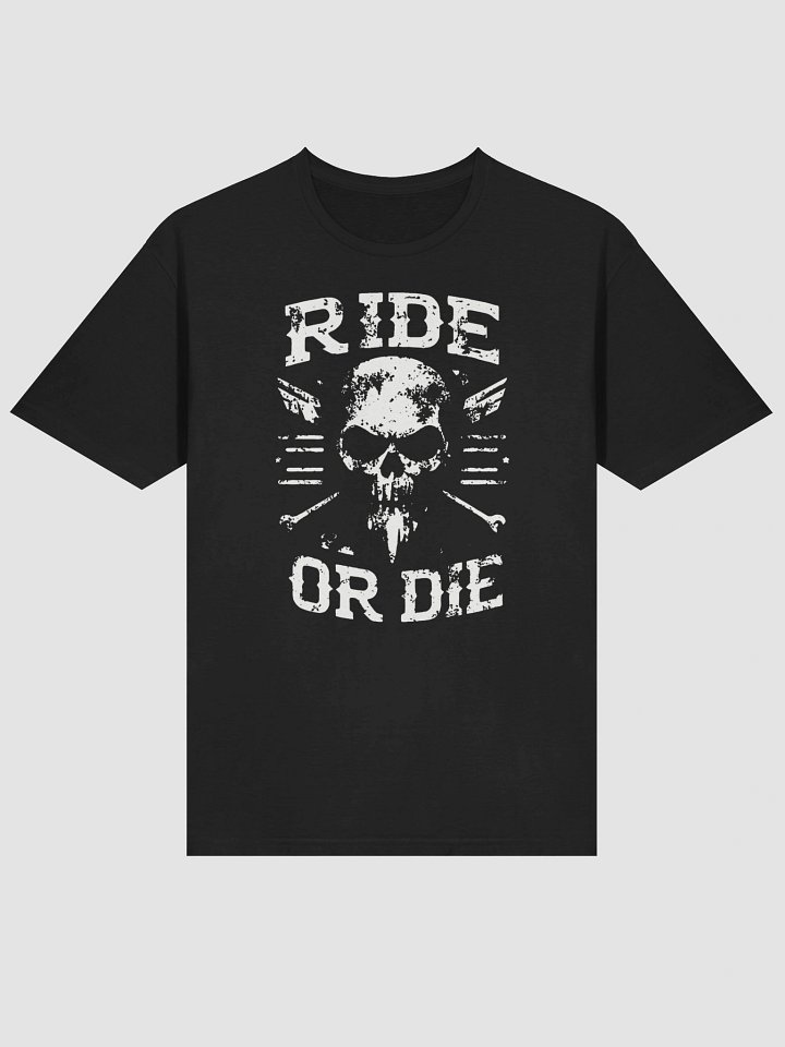 Ride or Die T-Shirt - Biker & Military Skull Emblem product image (2)