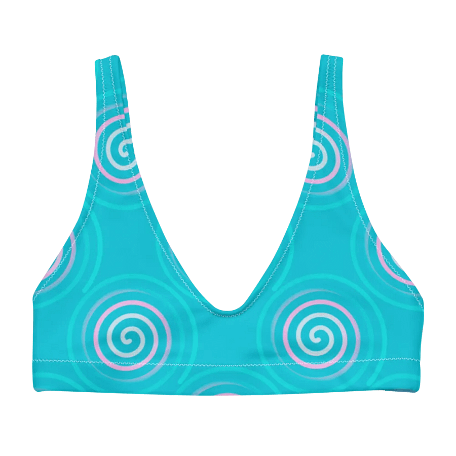 Beautiful Minimalist Ocean Swirl Pattern Padded Bikini Top product image (4)