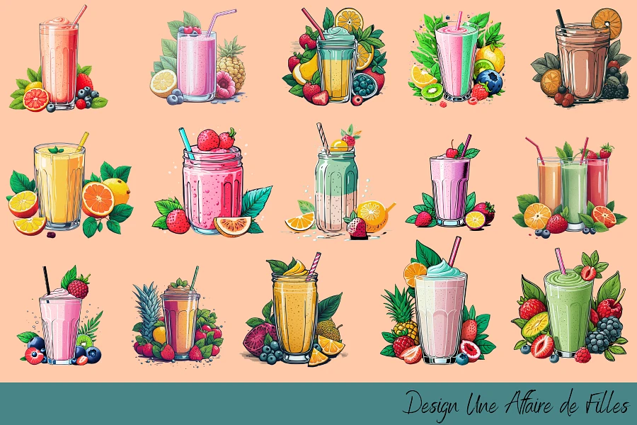 Refreshing Smoothies Transparent PNG Clipart product image (2)