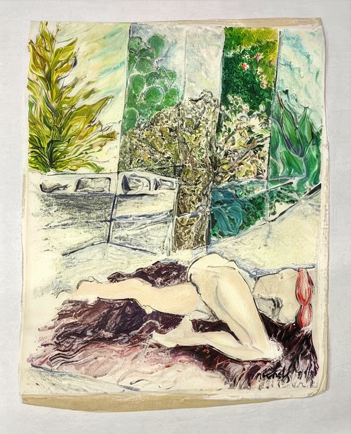 Woman in the Garden (1984) (20" x 24") Rolled Canvas Original product image (1)