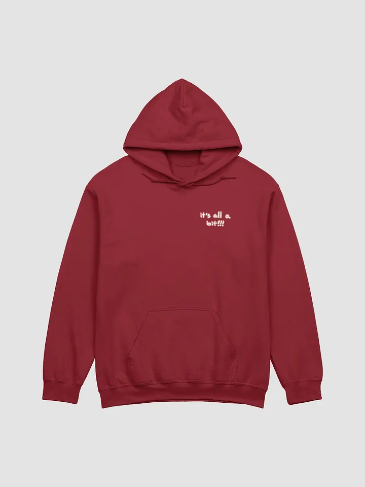 “It’s all a bit!!!” (sm. lined design, #CB5F5F) classic hoodie product image (14)