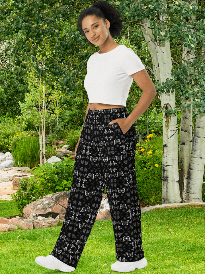 Butterflies Pattern Wide Leg Bottoms product image (1)