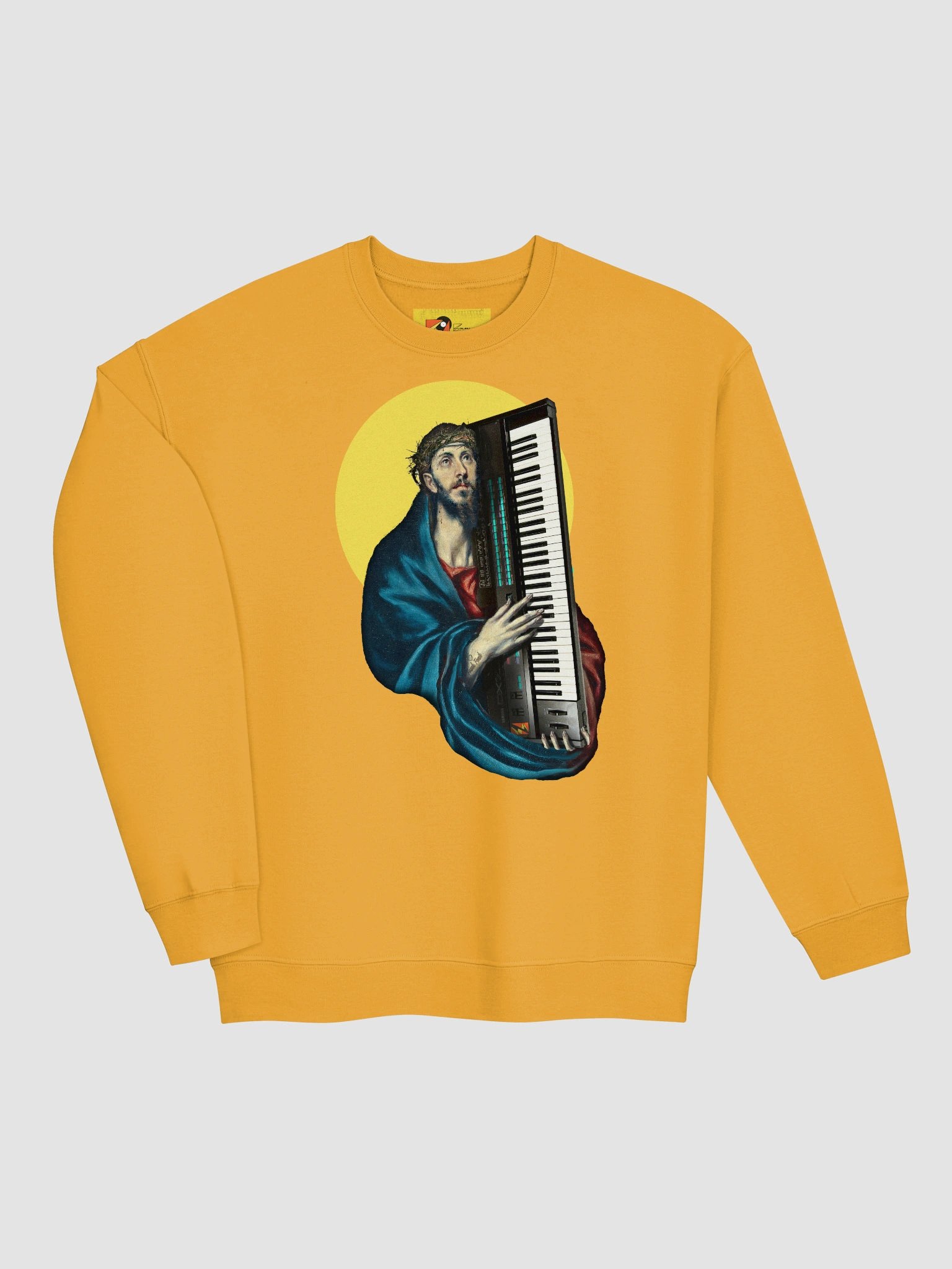 Christ Carrying the DX7 by Frank Fonik (Yamaha DX7), Techno EDM Classic Crewneck Sweatshirt product image (15)