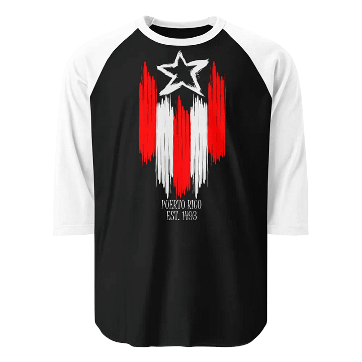 Puerto Rico Flag Drip Jersey Raglan Tee product image (1)