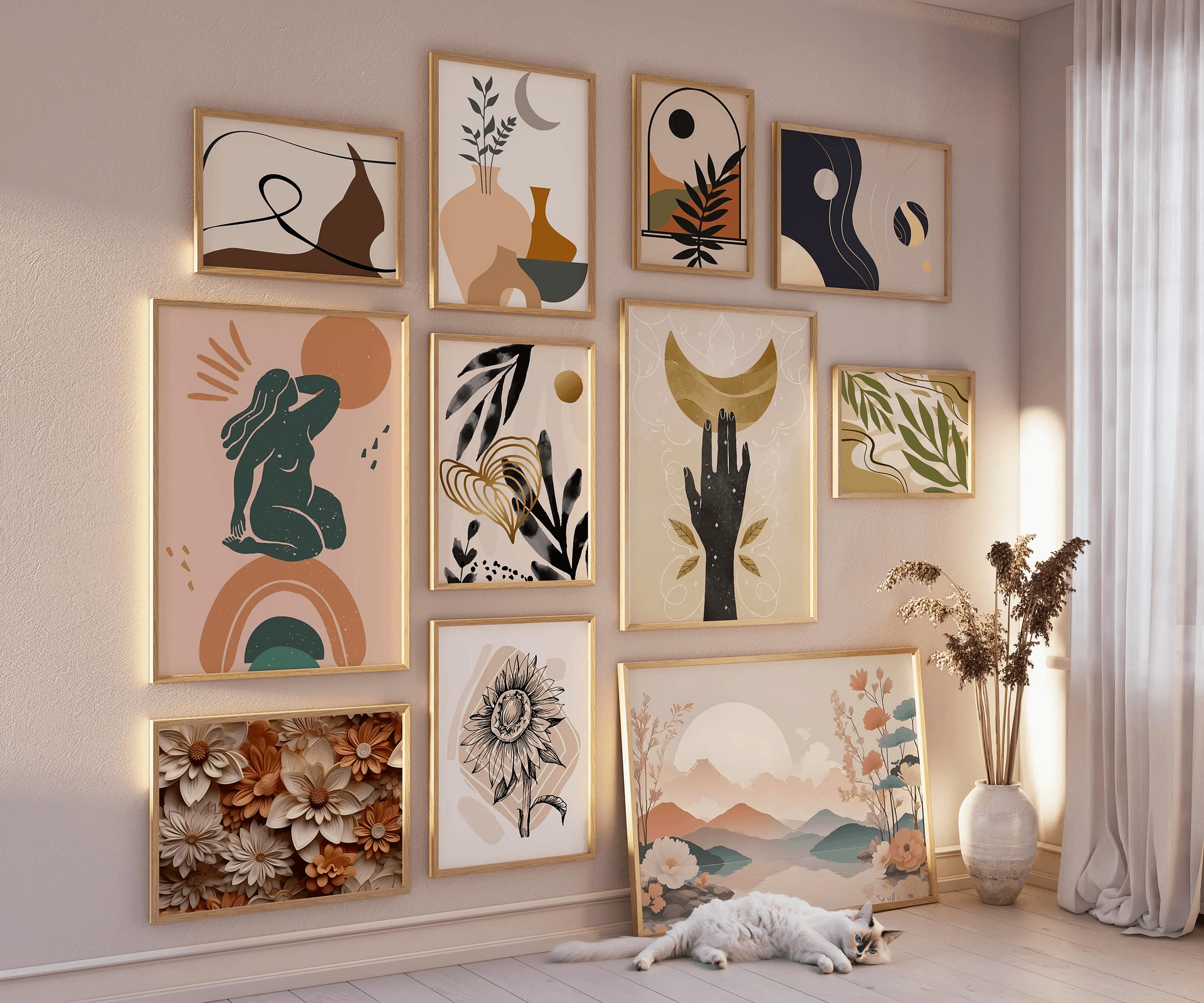 Boho Wall Collage Mega Bundle, Set of 1250+ Prints Digital product image (9)