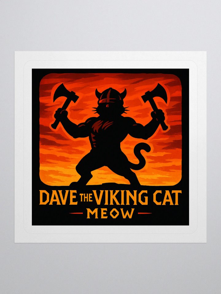 Dave The Viking Cat Sunset Meow Sticker product image (2)