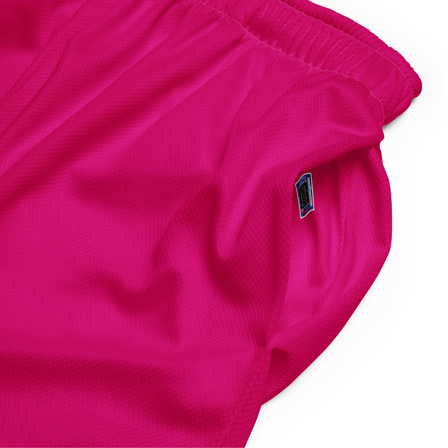 Women's | BRN.2C.C.™ Mesh Shorts | Coastal Cool Meets Sporty Style | Recycled Unisex Activewear 🌊🔥| White Logo on Vibrant Pink product image (4)