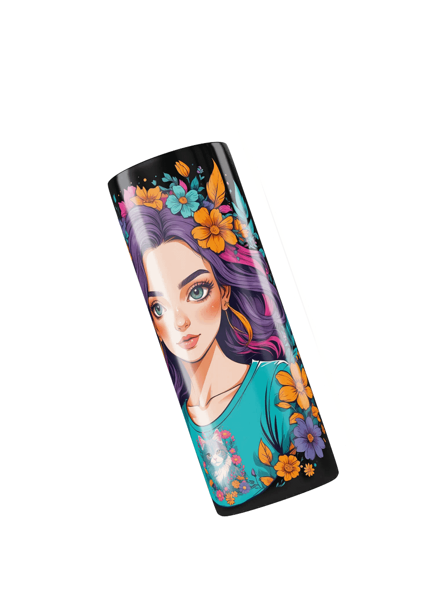Bloomcore Flower Girl 20 oz Skinny Stainless Steel Tumbler - Black - v2 product image (5)