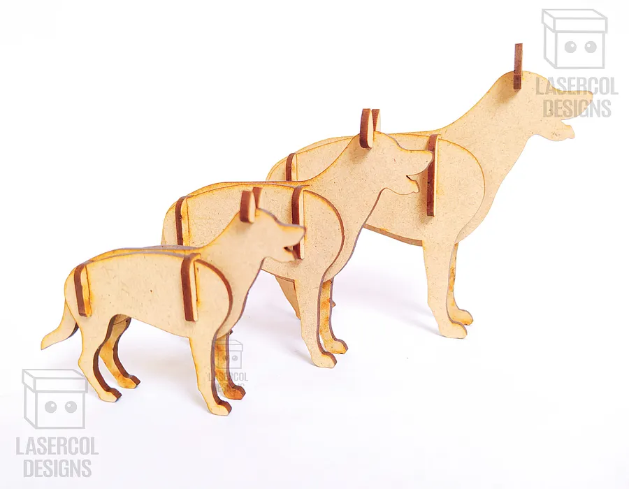 Dogs 3d Puzzle (3 Sizes) Set 1 - Laser Cut Files product image (10)