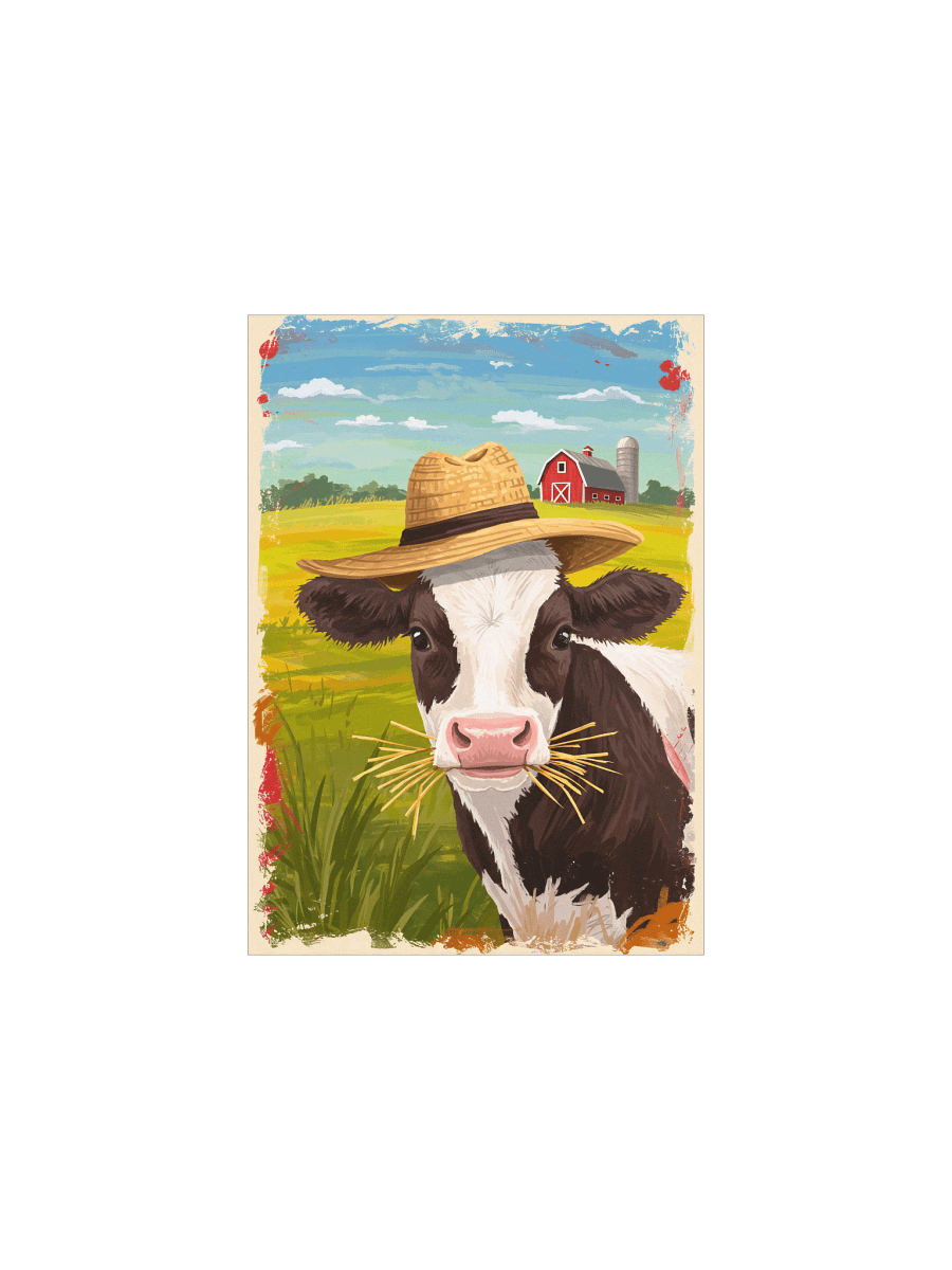 Farmer Cow Hay Day Poster product image (2)