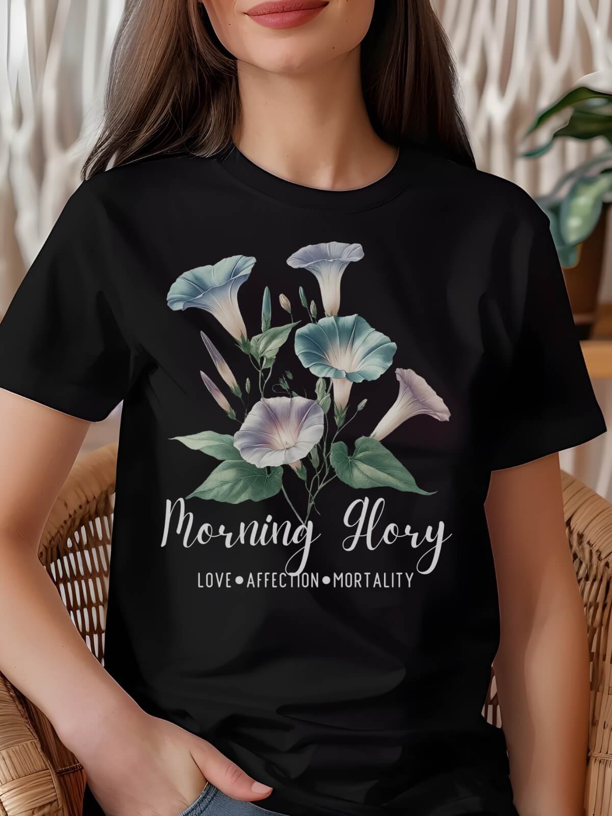 Morning Glory Birth Month Flower Tee: Reflecting Love, Affection, Mortality: Perfect September Gift for Her product image (1)