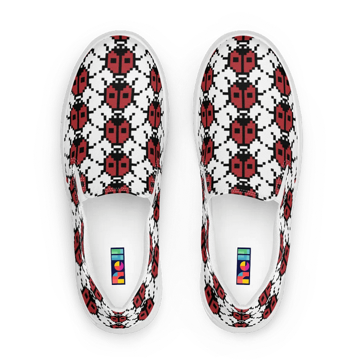 Pixel Art Beetle Women's Slip-On Shoes product image (1)