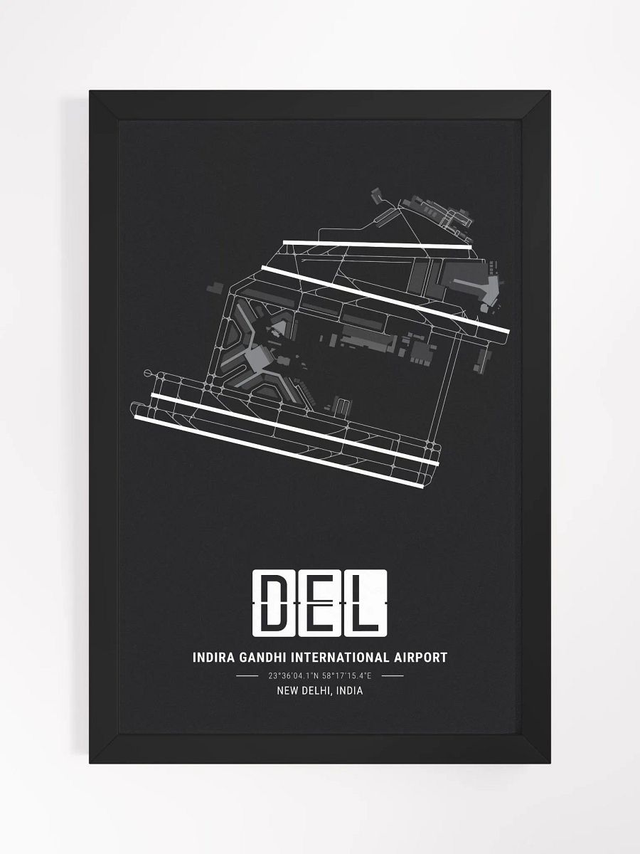 Framed Airport DEL Premium Map On Matt Paper product image (1)