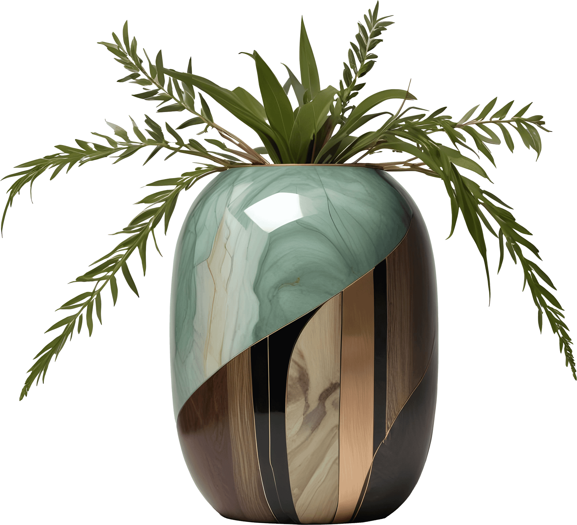Luxe Botanique – Verdant Harmony Vase PNG product image (1)