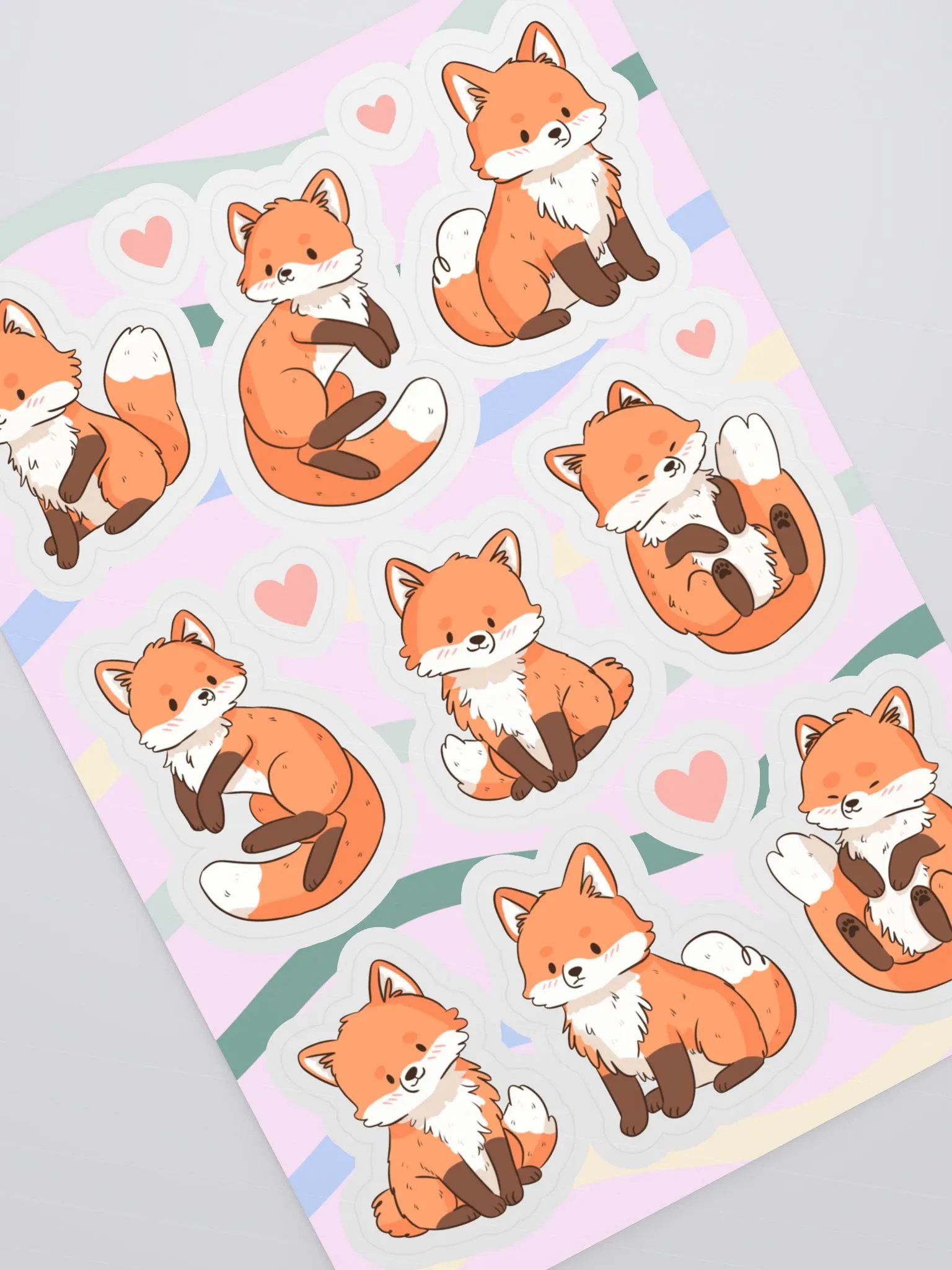 Whimsical Red Fox Kiss-Cut Sticker Sheet product image (2)