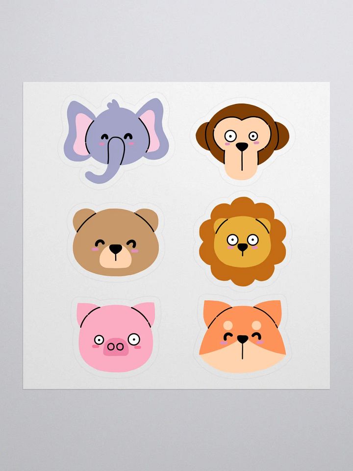 Whimsical Animal Faces Sticker Set product image (1)