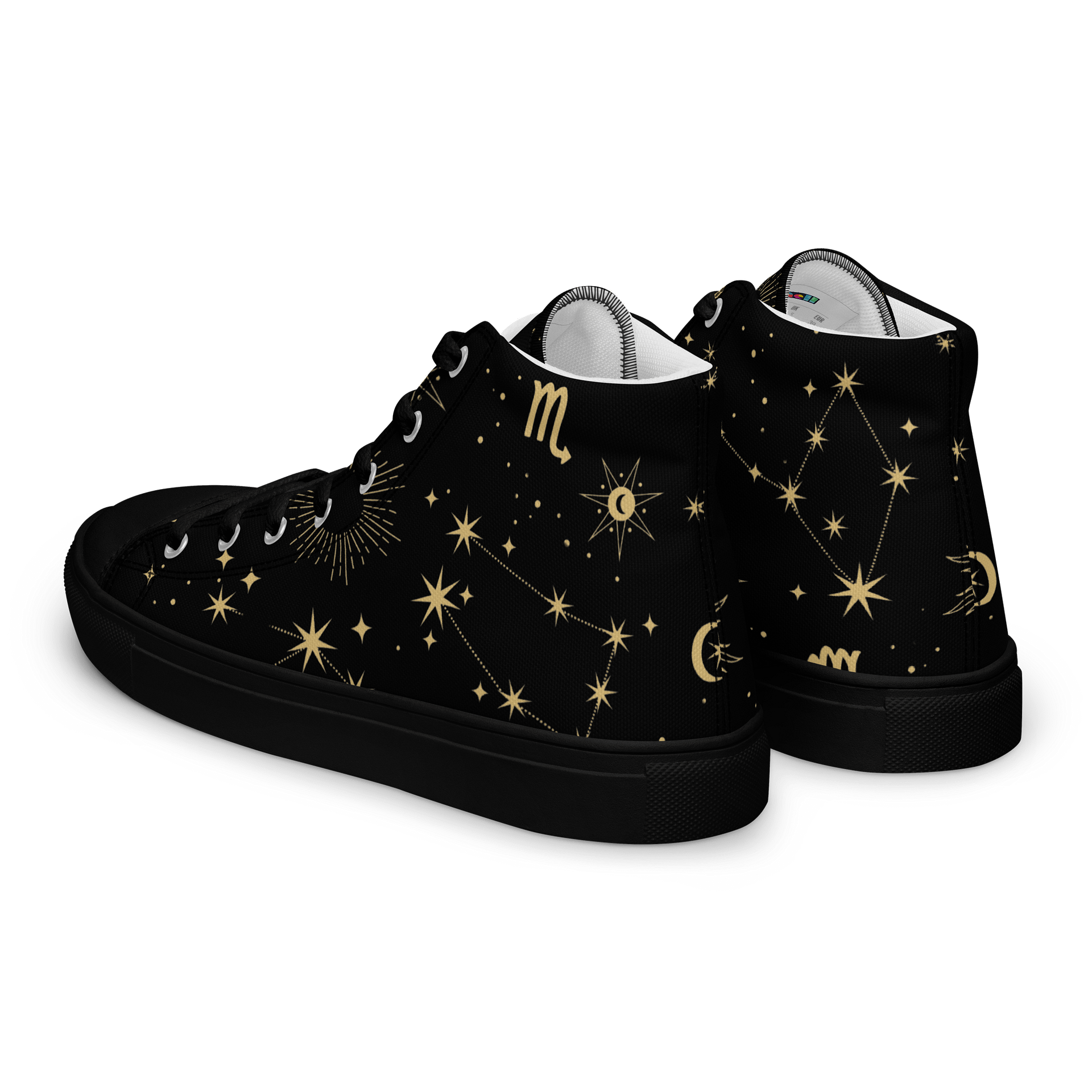 Cosmic Zodiac High Top Shoes Astrology Inspired Men’s Canvas Sneakers for Celestial & Streetwear Style product image (8)