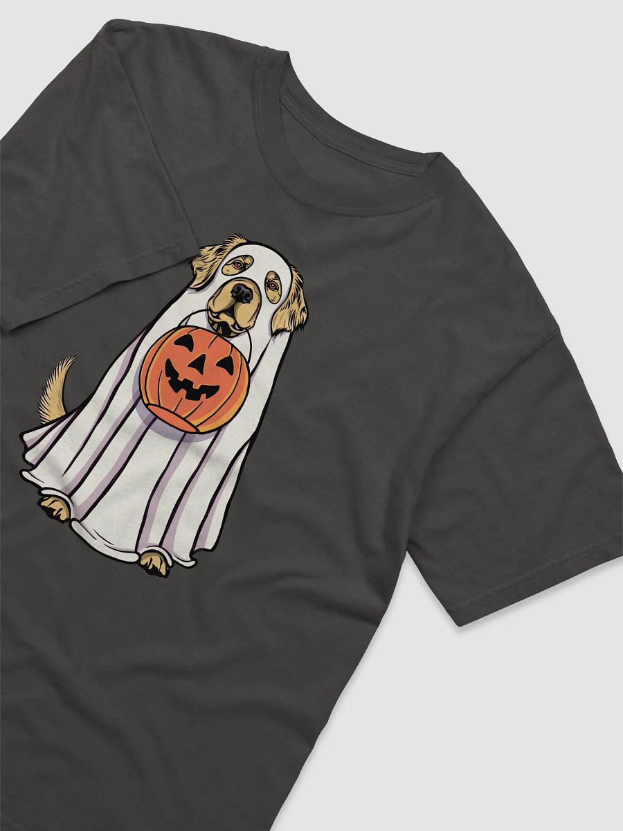 Funny Halloween Golden Retriever T-Shirt | Funny Goldie Wearing a Ghost Costume and Holding a Pumpkin Basket product image (19)