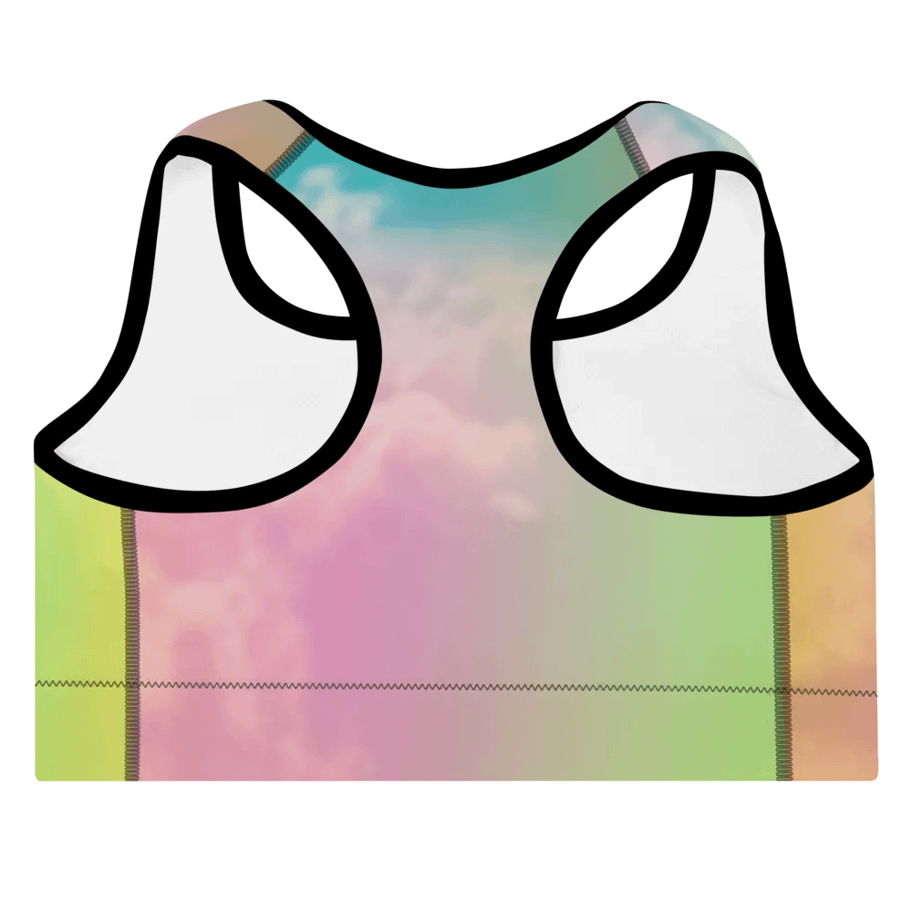 Blur cloud rainbow Design Padded Sports Bra - v11 product image (7)