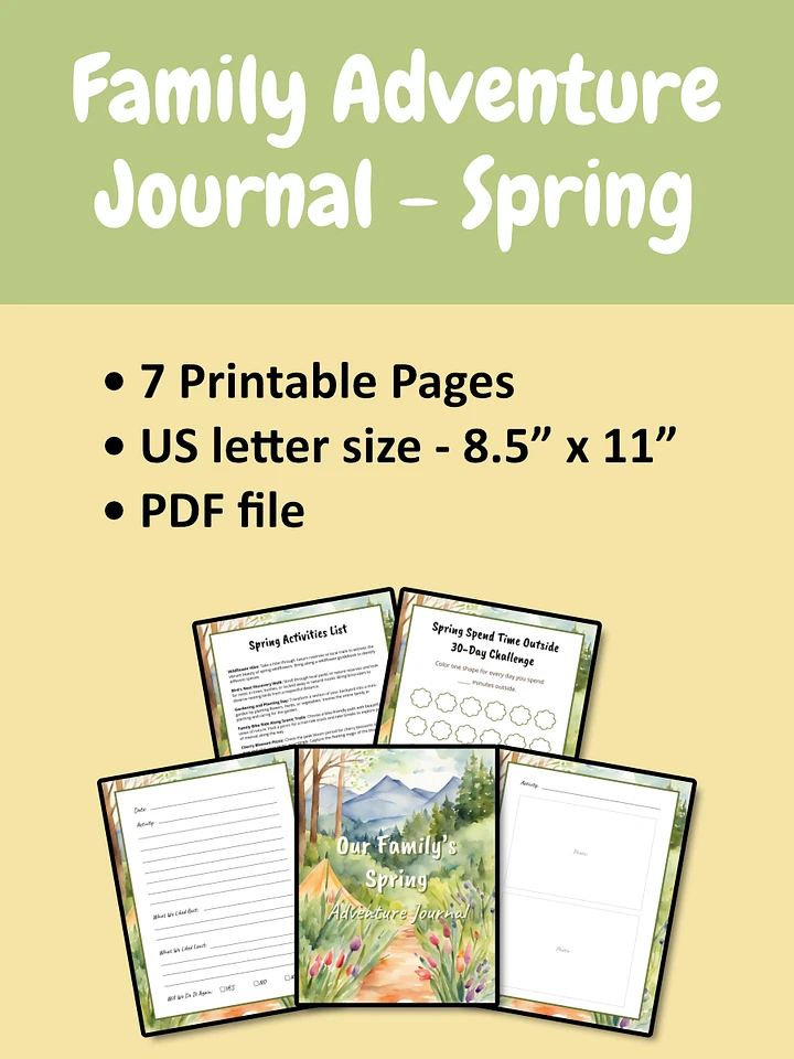 Printable Family Outdoor Adventure Journal - Spring product image (2)