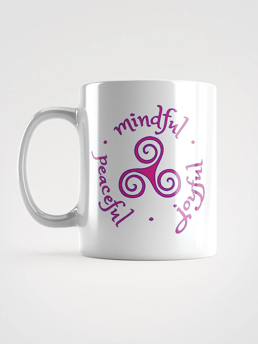 Mindful Peaceful Joyful Dark Pink and Navy Ceramic Mug product image (11)