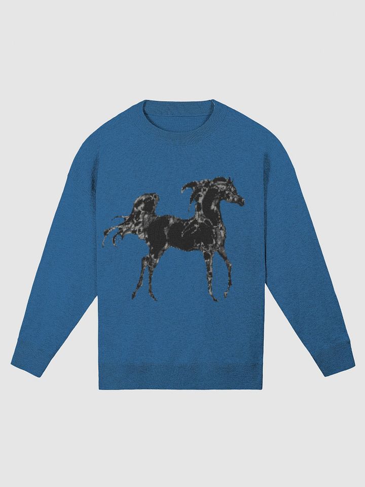 Black Arabian Horse Cardigan in Blue product image (1)