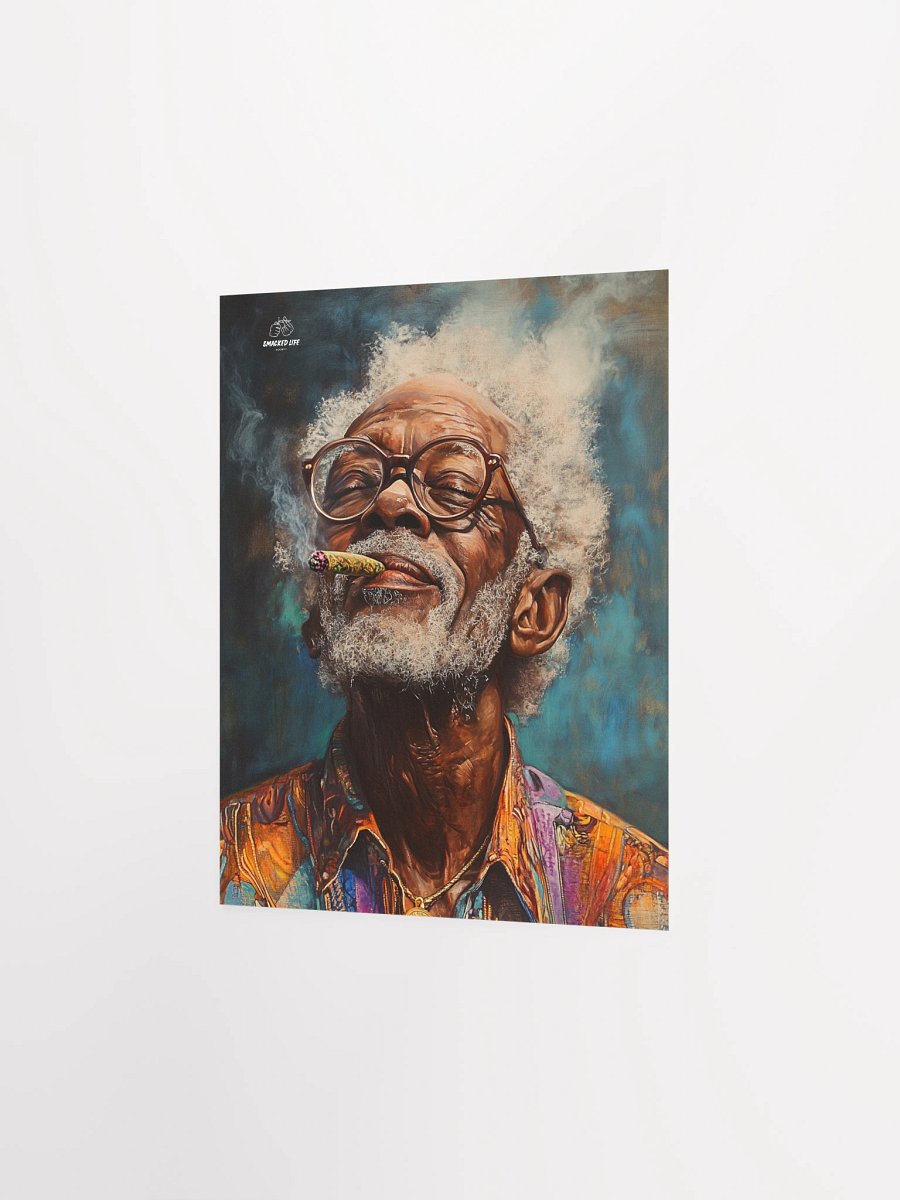 Elderly Black Man Smoking Blunt -Unframed Poster product image (4)