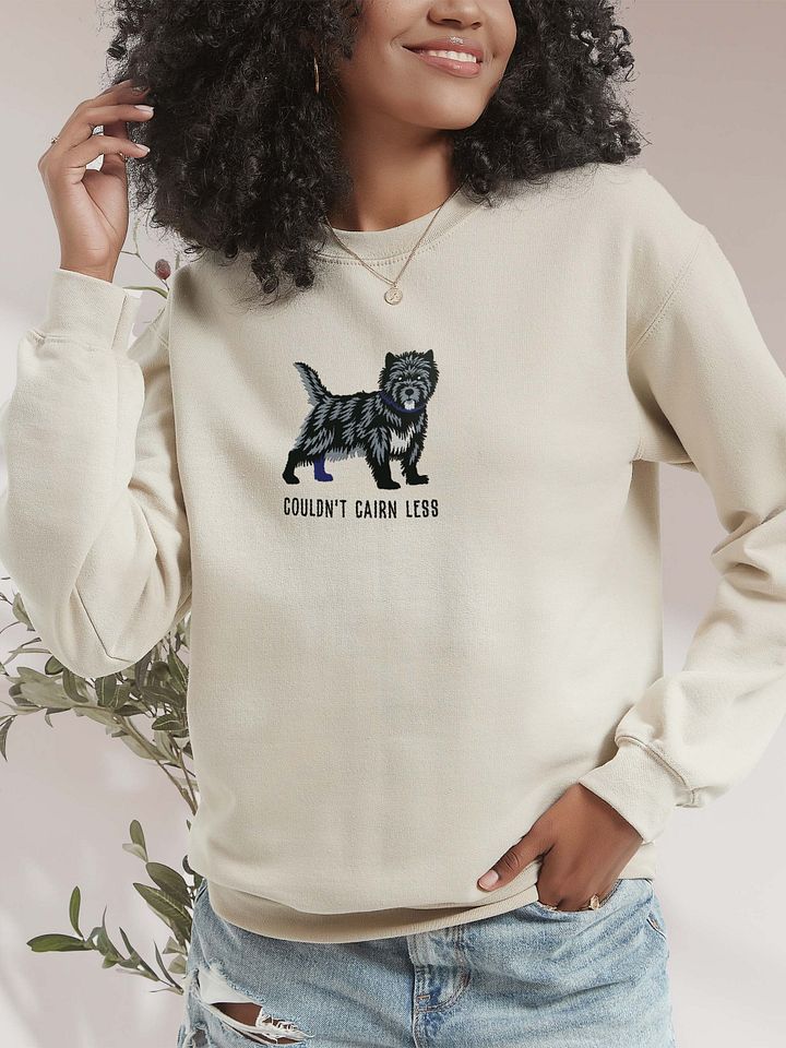 Couldn't Cairn Less Sweatshirt (Embroidered) of a Cairn Terrier(Black) product image (2)