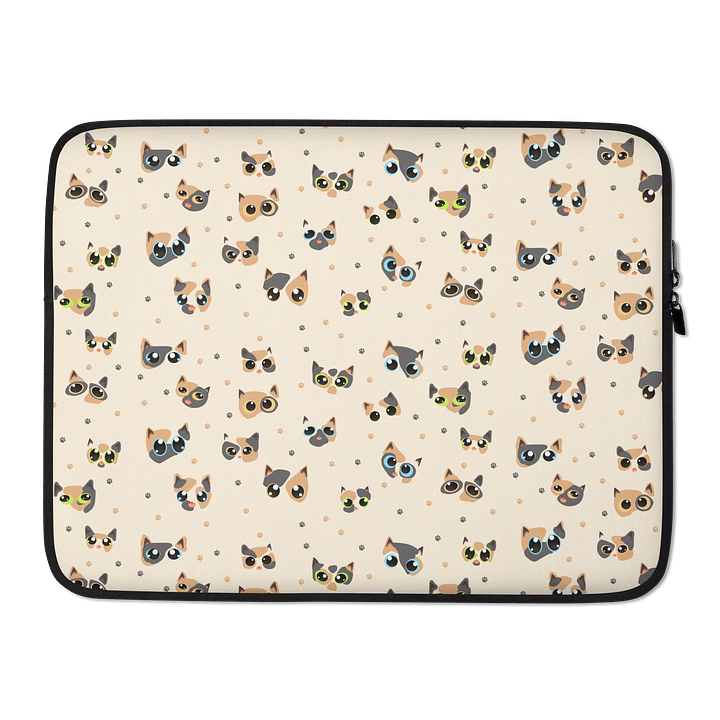 Calico Cat Multicolor Eyes Laptop Sleeve product image (2)