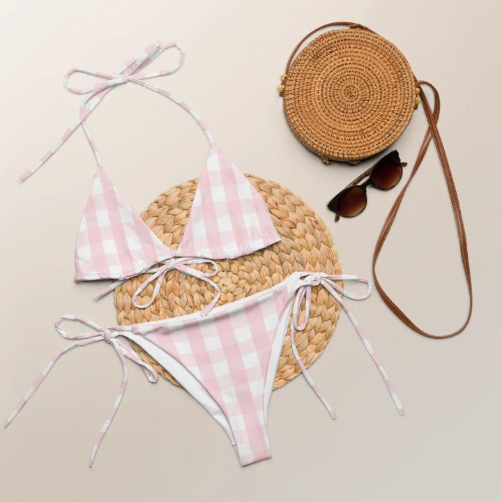 Dreamy Pink Gingham Bikini Set product image (2)
