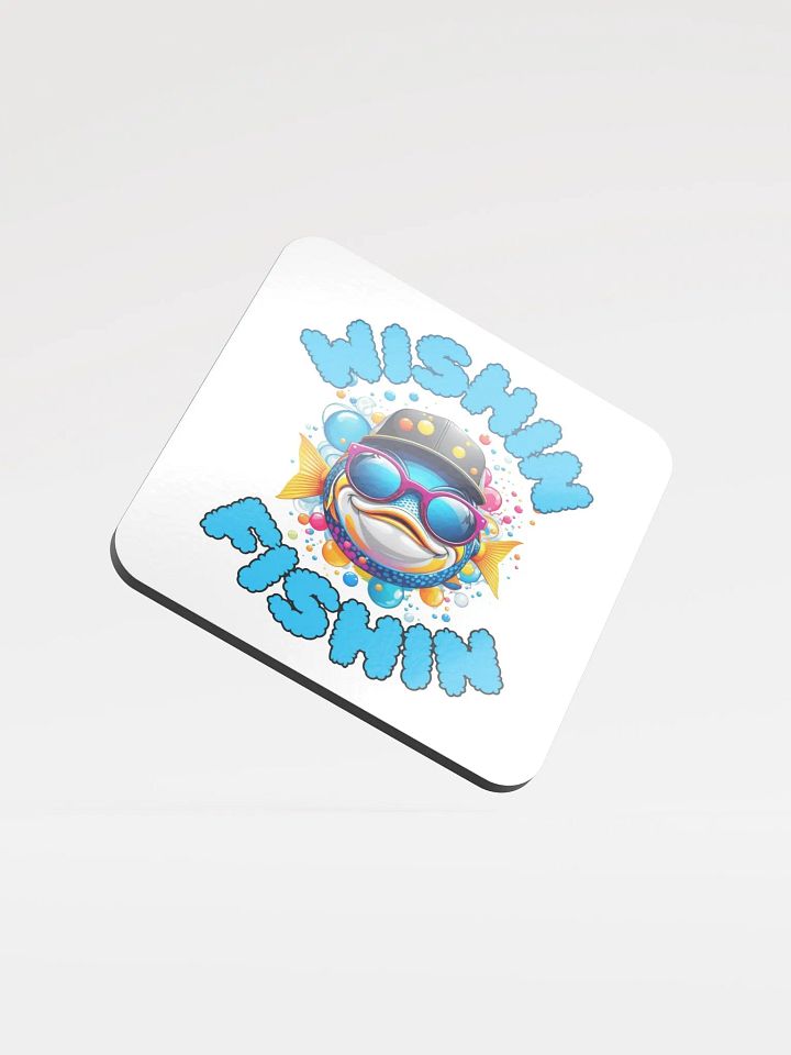 Wishin Fishin Glossed Cork Coaster product image (1)