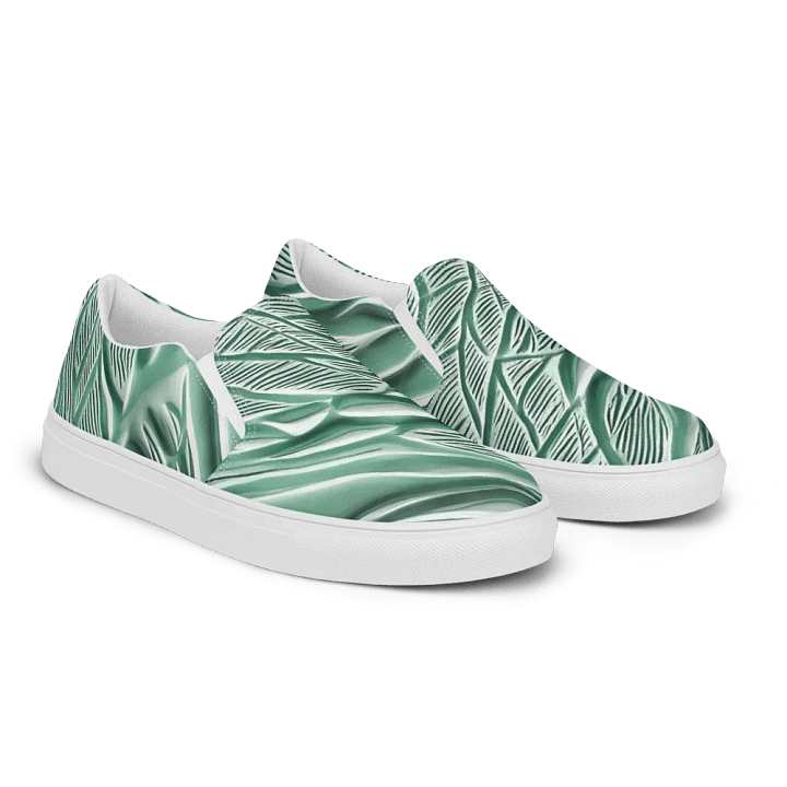 Men's Seafoam Green Ocean Animal Print Painted Slip-On Shoes product image (1)