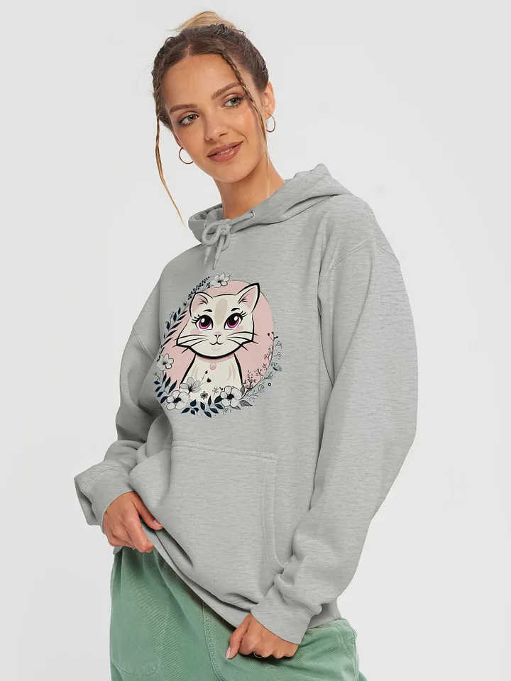 Floral Cat Circle Women’s Hoodie – Unique & Cozy product image (2)