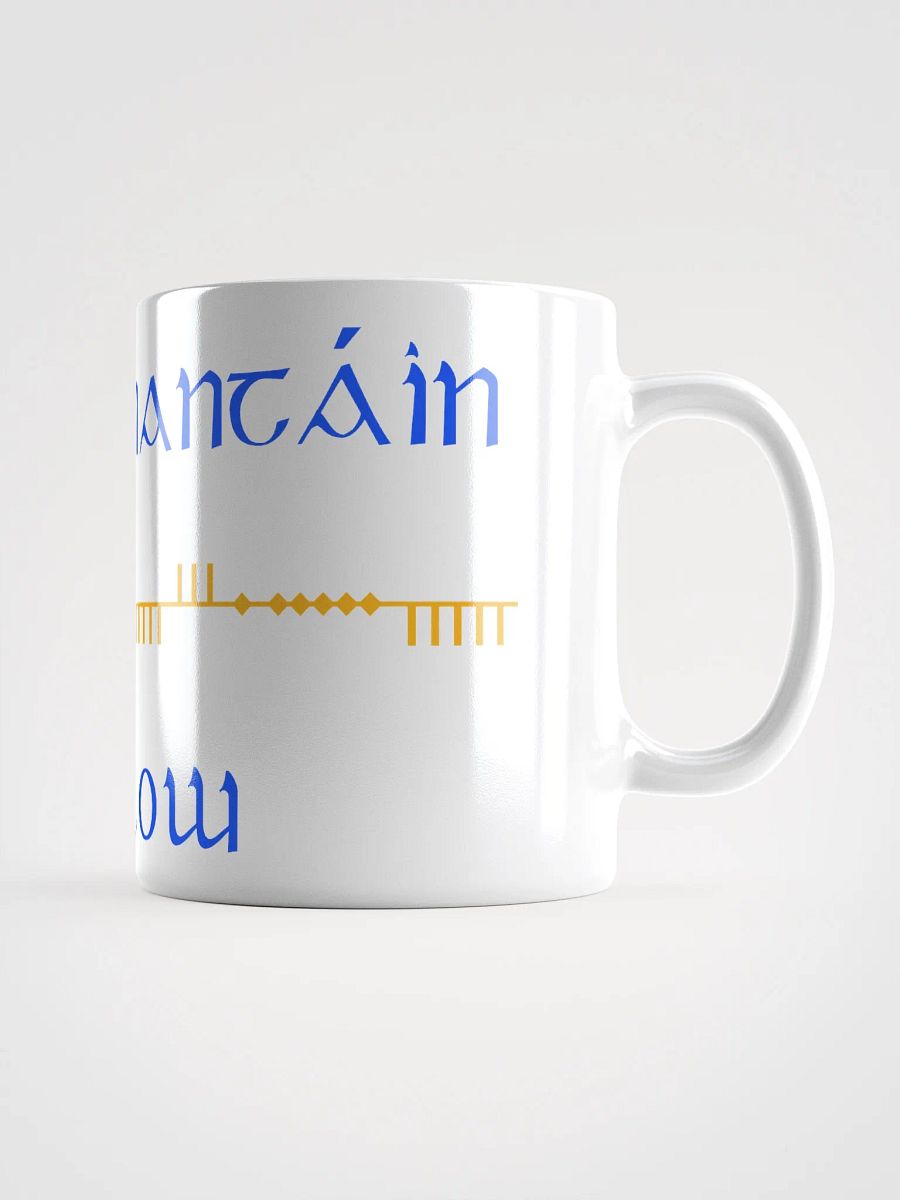 Wicklow/Cill Mhantáin Scholastic style Ogham White Glossy Mug product image (1)