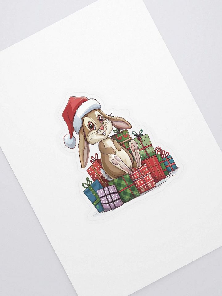 Santa Bunny Kiss Cut Sticker Sheet with Background product image (1)