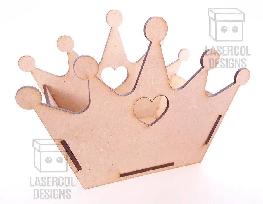 Crown Shaped Box (4 sizes, 3 Styles) - Laser Cut Files product image (4)
