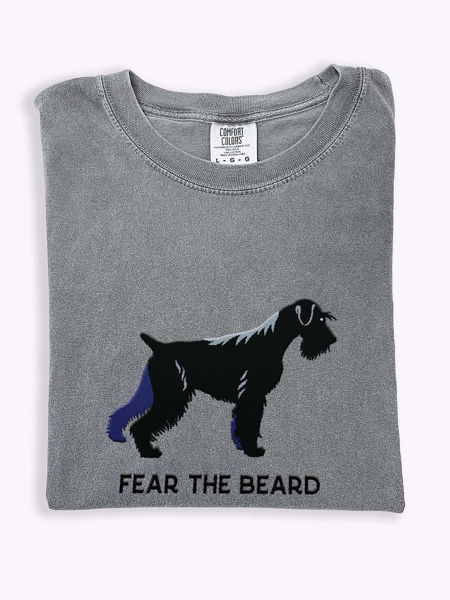 Fear the Beard T-Shirt(Embroidered) of a Standard Schnauzer(Black) product image (1)