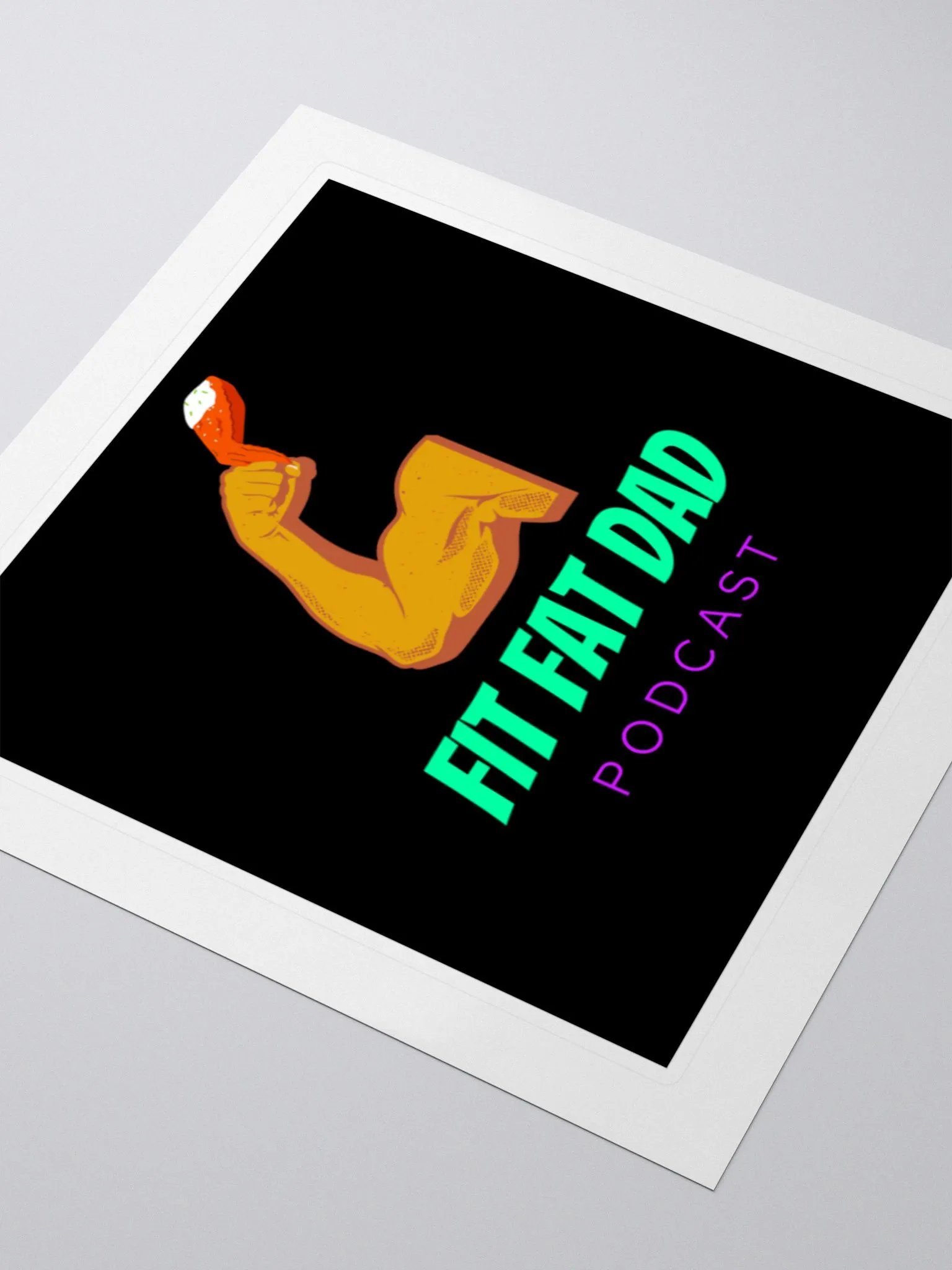 Fit Fat Dad Logo Sticker (Square) product image (3)