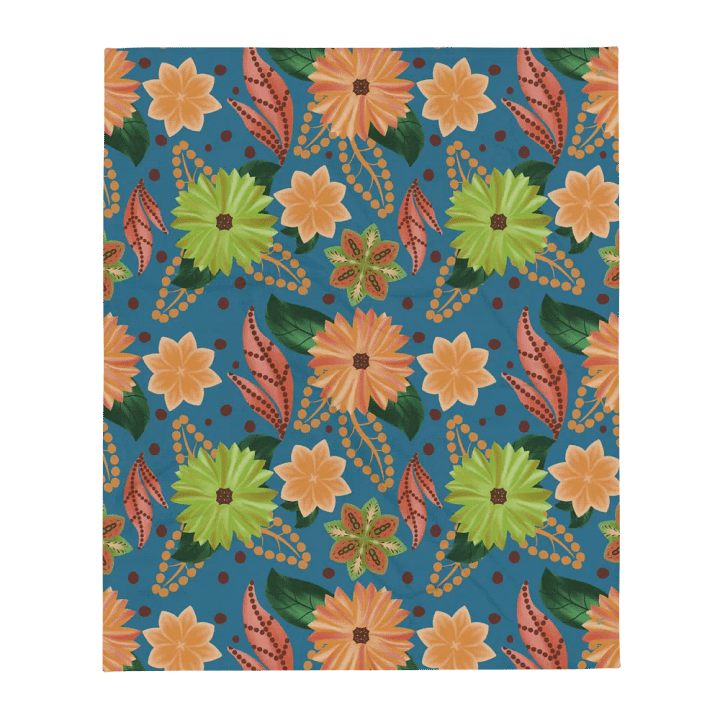 El Yunque Blue Floral Blanket product image (13)