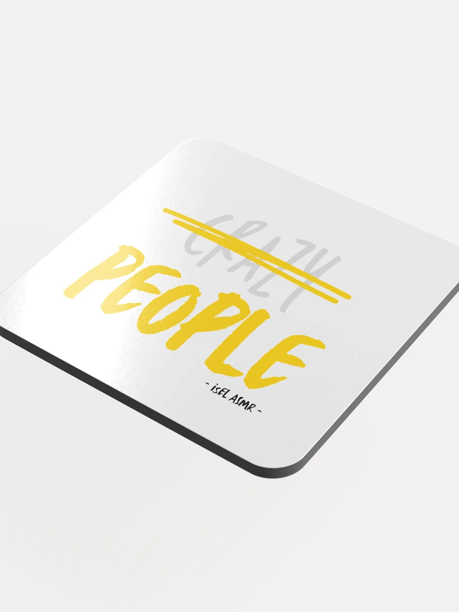 'Crazy People' Glossed Cork Coaster product image (4)