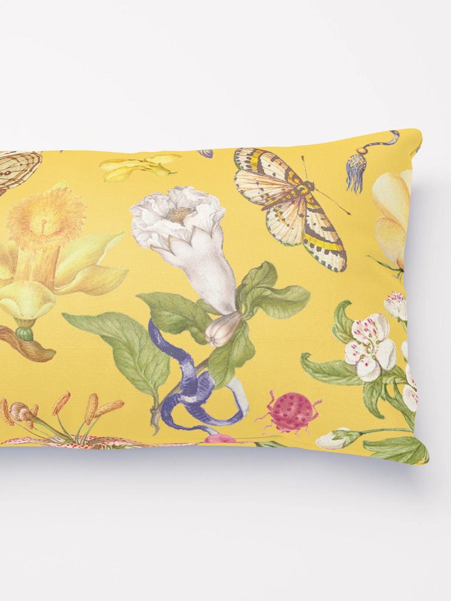 Exotic Blooming Floral Butterfly Yellow Pillow product image (3)