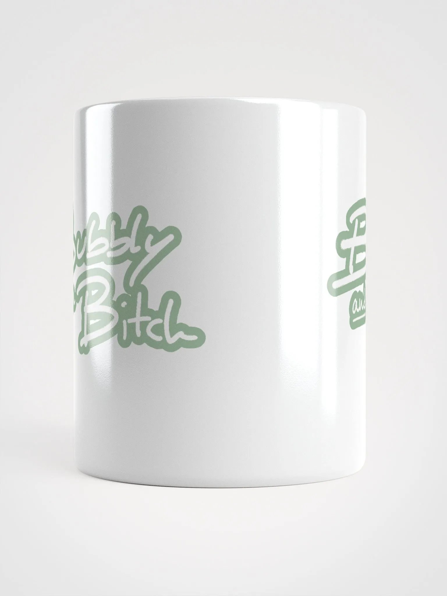 Bubbly and a B*tch (lined design, #96B697) glossy white mug product image (10)