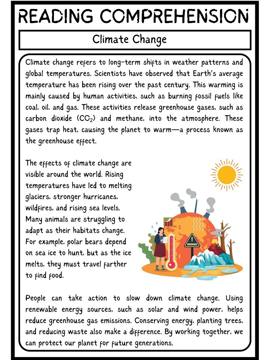 Climate Change Reading Comprehension PDF product image (2)
